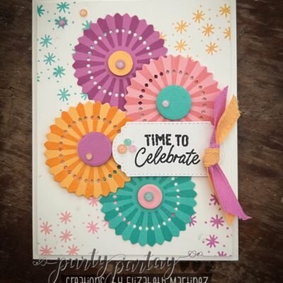 Time to Celebrate Pinwheel Birthday Card featuring 24026 In Colors and Round We Go Stamp Set