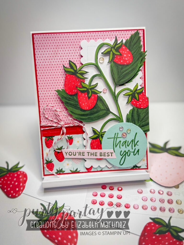 Strawberry Vines forever, using a little bit of 2 of the card based to create this layered card.