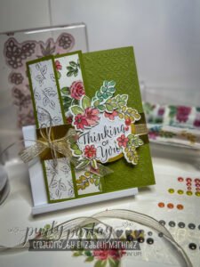 Washi tape placed over a stamped floral image to create a bold outline and added contrast.