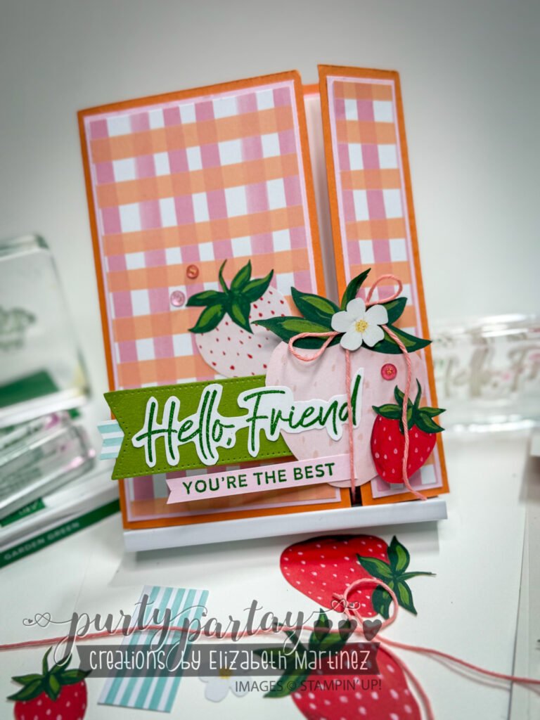 Adorable Strawberry Paper Pumpkin Alternative using a sliding closure