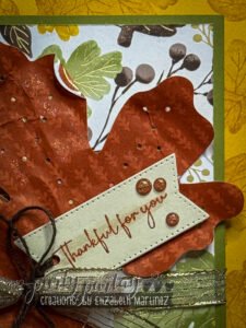 Gather Together one sheet wonder card focal point featuring a large maple leaf with a subtle tone-on-tone background.