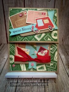 Secret Flip fun fold card closed, featuring Jolly Delivery Designer Series Paper