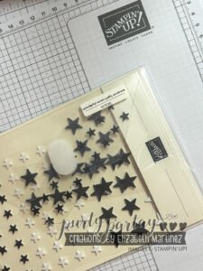Keeping embellishments open in a clear poly folder helps keep them together.