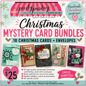 Purty ParTAY Christmas Mystery Card Bundles with 10 handmade Christmas cards and coordinating envelopes for $25